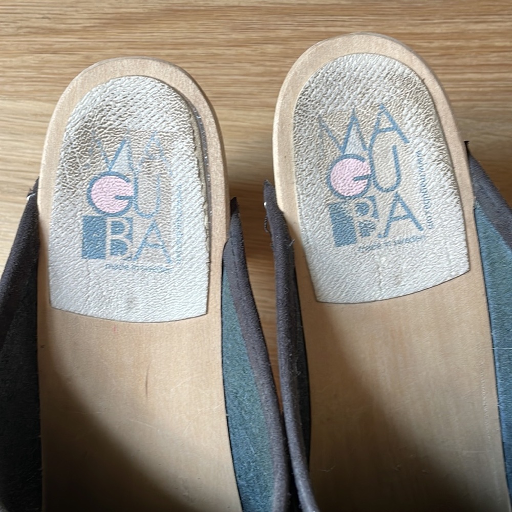 MAGUBA Stockholm Nubuck High Heel Clogs - Picture 7 of 9